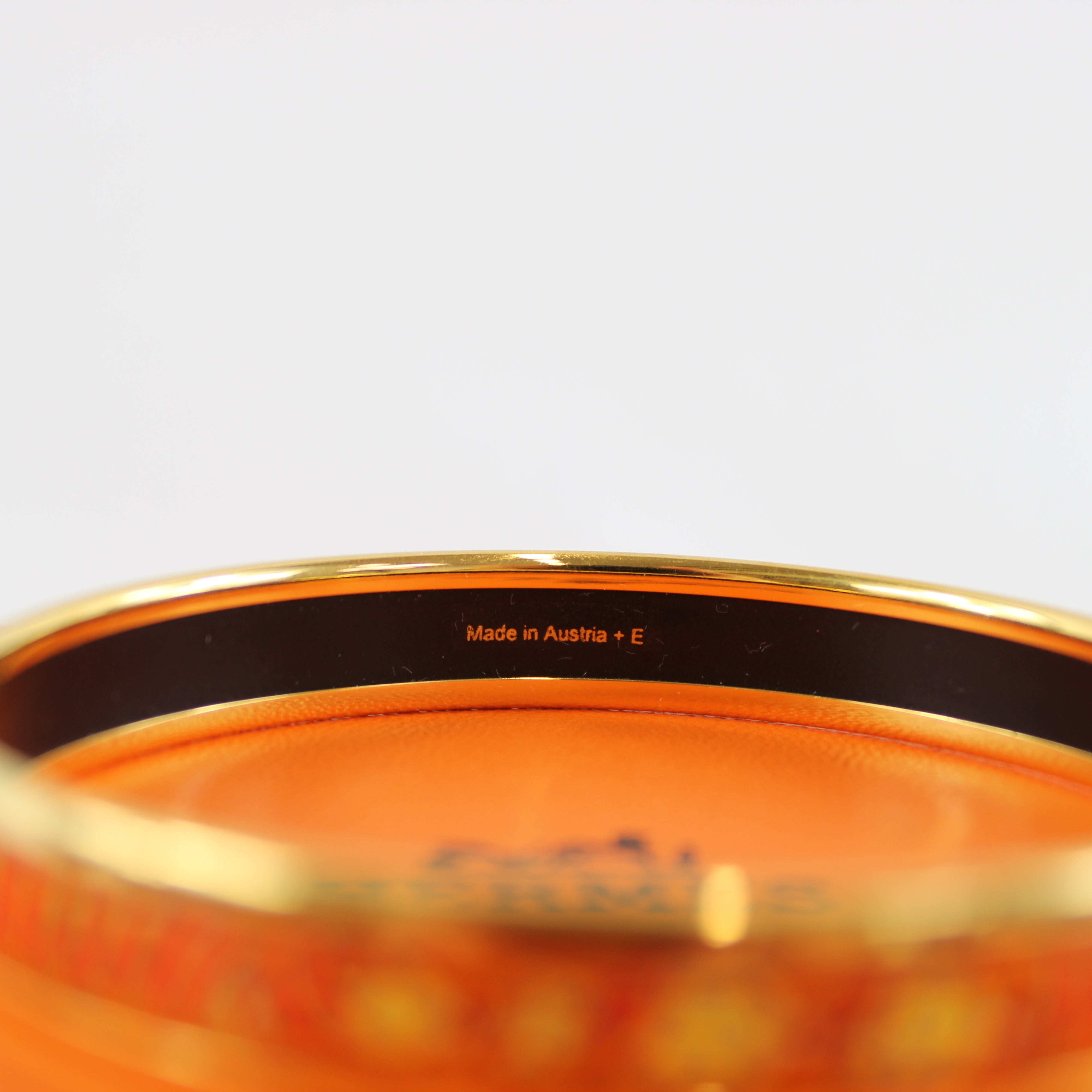 Hermes Narrow Enamel Palladium Plated Bangle with Fish Design